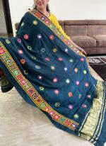 Silk Morpeach Navratri Wear Embroidery Work Dupatta